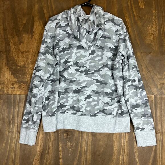 Eddie Bauer Women Jacket Gray Camo Full Zip Hooded Pocket Modal Blend Stretch XL - Picture 10 of 12